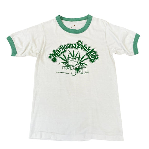 Vintage Marijuana Patch Kids Ringer T-shirt