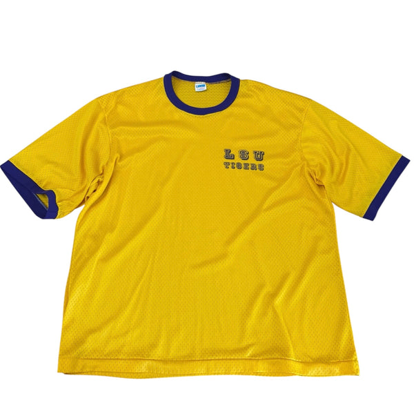 Vintage LSU Tiger Champion Blue Bar Ringer T-shirt