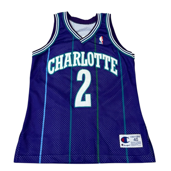 Vintage Larry Johnson Charlotte Hornets Champion Jersey (Stitched)