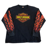 Vintage Harley Davidson Flames Long Sleeve T-shirt