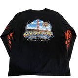 Vintage Harley Davidson Flames Long Sleeve T-shirt