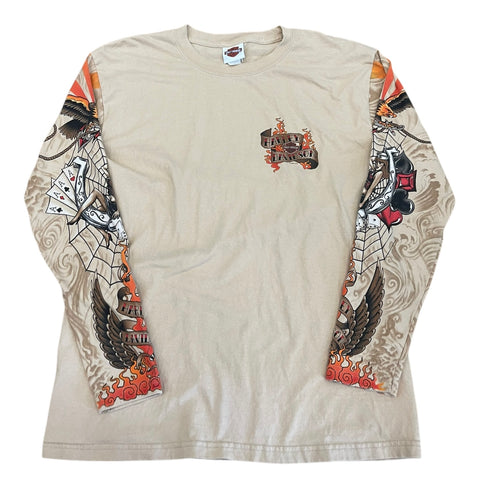 Vintage Harley Davidson Long Sleeve Tattoo T-shirt