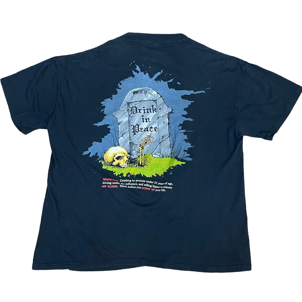 Vintage Black Death Vodka T-shirt (Slash from GNR) 1992