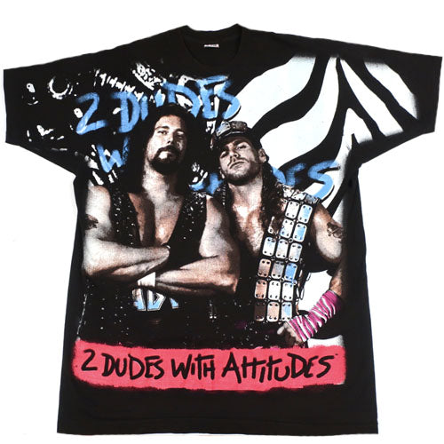 Vintage 2 Dudes with Attitudes Diesel Shawn Michaels T-Shirt 90s 