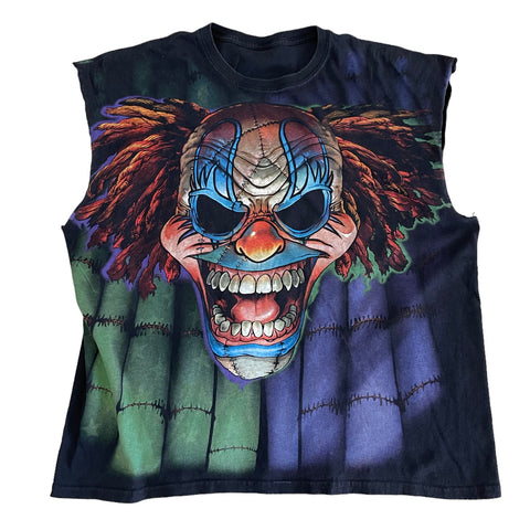 Vintage Evil Clown Liquid Blue T-shirt