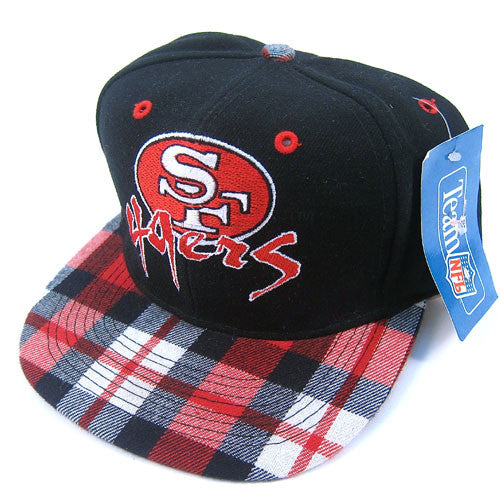 Vintage SF 49ers Plaid Brim Snapback Hat NWT