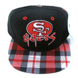 Vintage SF 49ers Plaid Brim Snapback Hat NWT