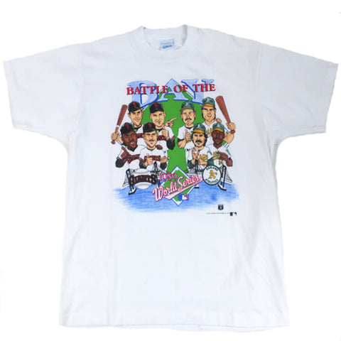 Vintage Giants vs A's Battle of the Bay Caricature T-shirt