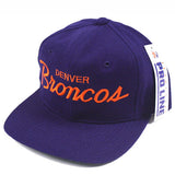 Vintage Denver Broncos script snapback hat NWT