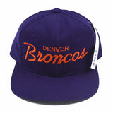 Vintage Denver Broncos script snapback hat NWT