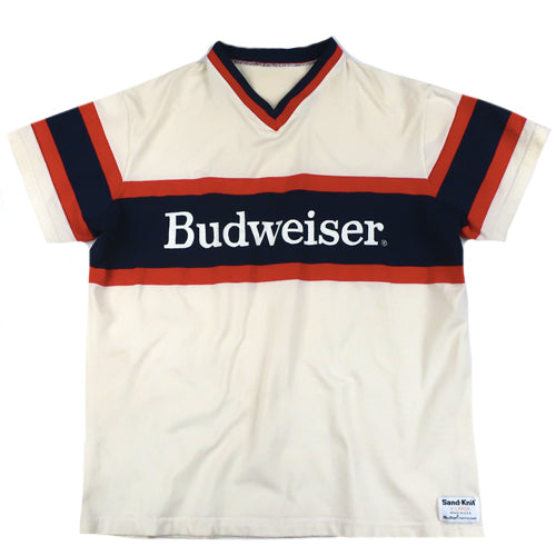 Vintage Budweiser Sand Knit Baseball Jersey