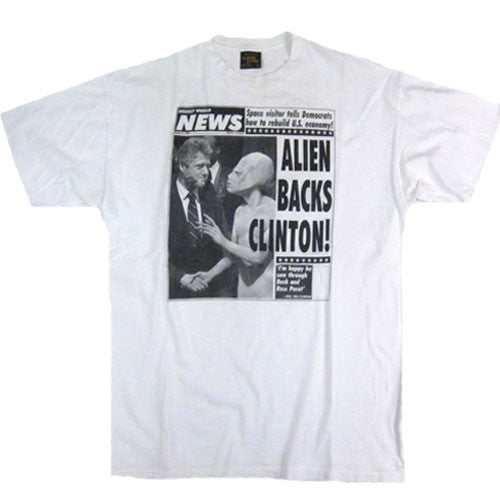 Vintage World News Alien Backs Clinton T-shirt
