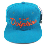 Vintage Miami Dolphins Script Snapback Hat NWT