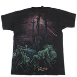 Vintage Gustave Doré Crucifixion Liquid Blue T-Shirt