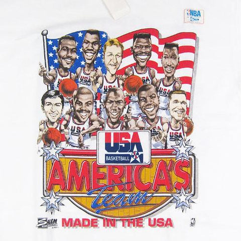 Vintage 1992 Basketball USA Dream Team Caricature T-shirt