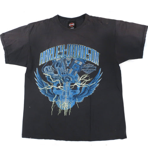Vintage Harley Davidson T-shirt Skulls Bike Biker Motorcycle