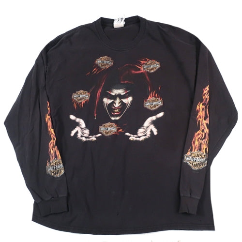 IONSEOUL HARLEY‐DAVIDSON COLOR FLAME LONG‐SLEEVE T Vintage Harley Davidson Long Sleeve Flames T-Shirt Bike