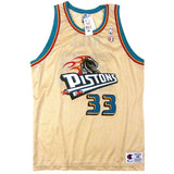 Vintage Grant Hill Detroit Pistons Gold Champion Jersey