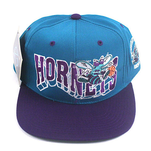 Vintage Charlotte Hornets Wave Snapback Hat NWT