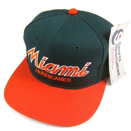 Vintage Miami Hurricanes Sports Specialties Snapback Hat NWT