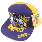 Vintage Washington Huskies Mascot Snapback Hat NWT