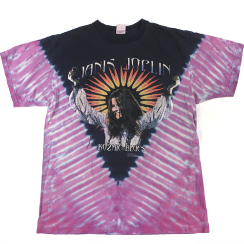 T-shirt Officiel Janis Joplin "Pink Shades" - Couleur Purple Tie Dye - Coton Unisexe - Tailles S à XXL