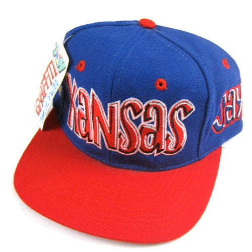 Vintage Kansas Jayhawks Graffiti Snapback Hat NWT