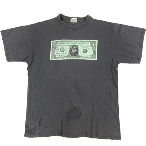 Vintage Kurt Cobain Nirvana Dollar Bill T-Shirt