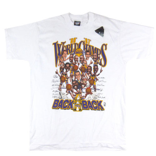 Vintage LA Lakers 1987-88 Back to Back Caricature T-Shirt