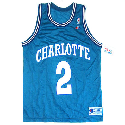 Vintage Larry Johnson Charlotte Hornets Champion Jersey