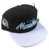 Vintage Florida Marlins Script Snapback Hat NWT