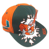 Vintage Miami Hurricanes Mascot Snapback Hat NWT