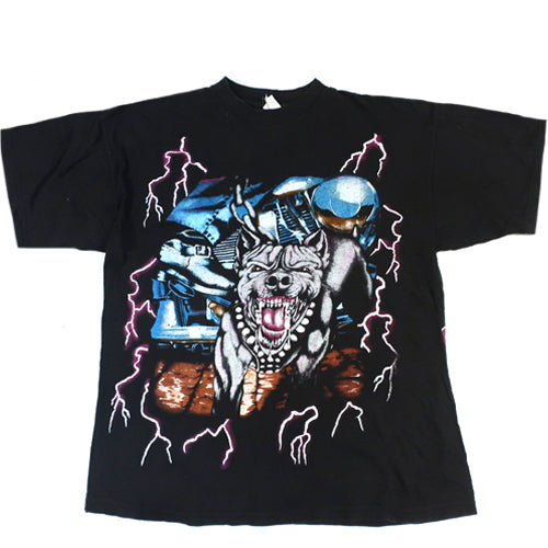 Vintage American Thunder Pitbull T-Shirt 90s Lightning Dog – For 