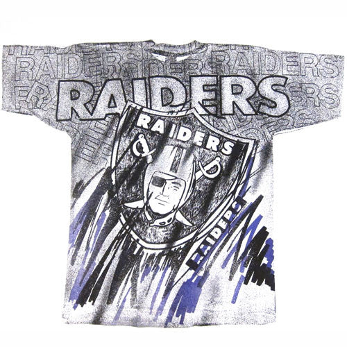 Vintage 1991 LA Raiders All Over Print T-Shirt