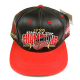 Vintage Detroit Red Wings Leather 1998 Strapback NWT