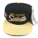 Vintage New Orleans Saints Script Snapback Hat NWT