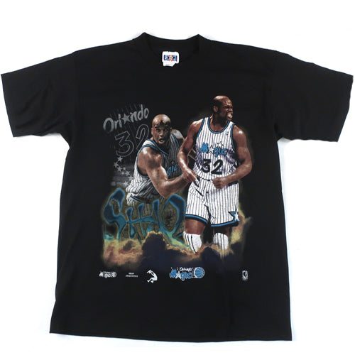 90s アメリカ製　NBA SHAQ Orlando Magic Tシャツバスケ VTG 90s Orlando Magic Shaq & Penny Vintage Rap Tee Shirt