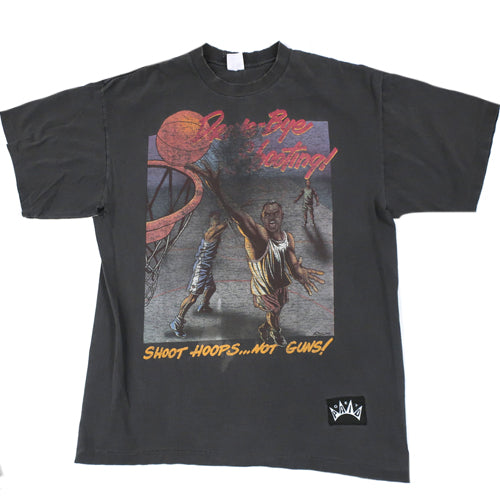 Vintage Shoot Hoops Not Guns Tshirt 90s Get Paid For All To Envy