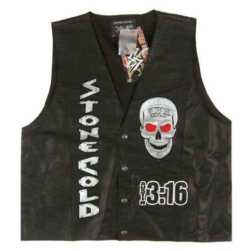 Vintage Stone Cold 3:16 WWF Leather Vest NWT