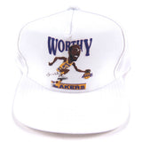 Vintage James Worthy Lakers Caricature Snapback Hat